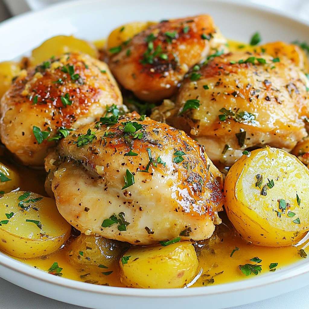 Crockpot Garlic Herb Chicken & Potatoes Easy Meal
