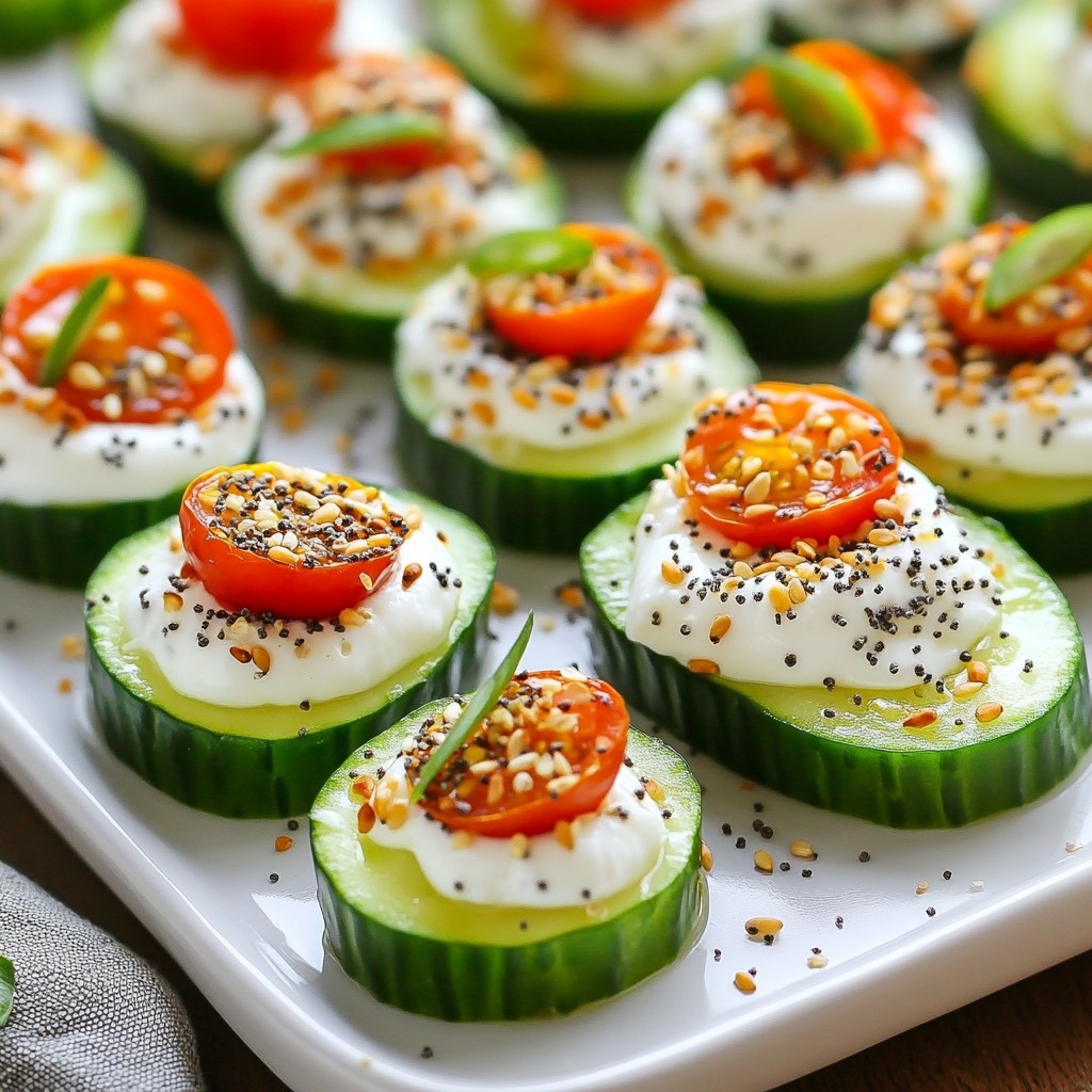 Everything Bagel Cucumber Bites Fresh and Tasty Snack