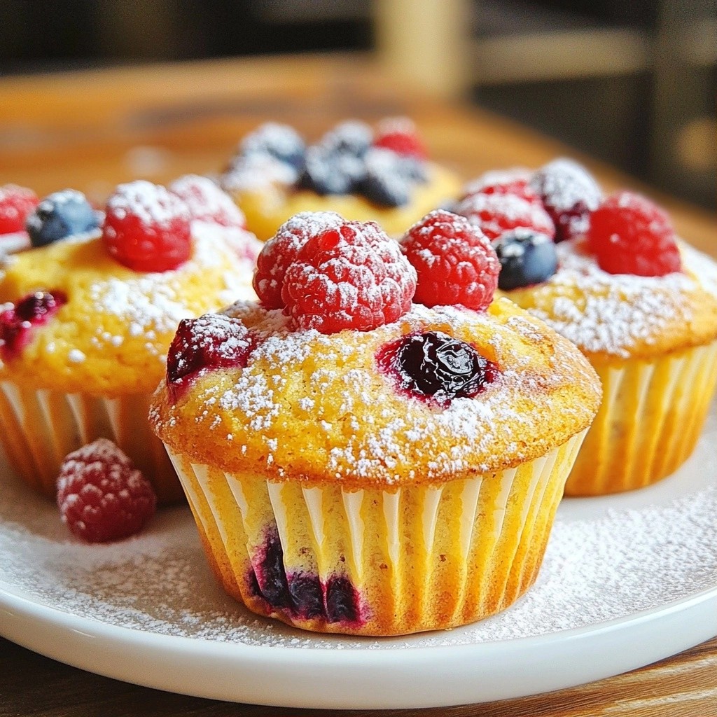 Hearty High-Protein Mixed Berry Protein Muffins Recipe