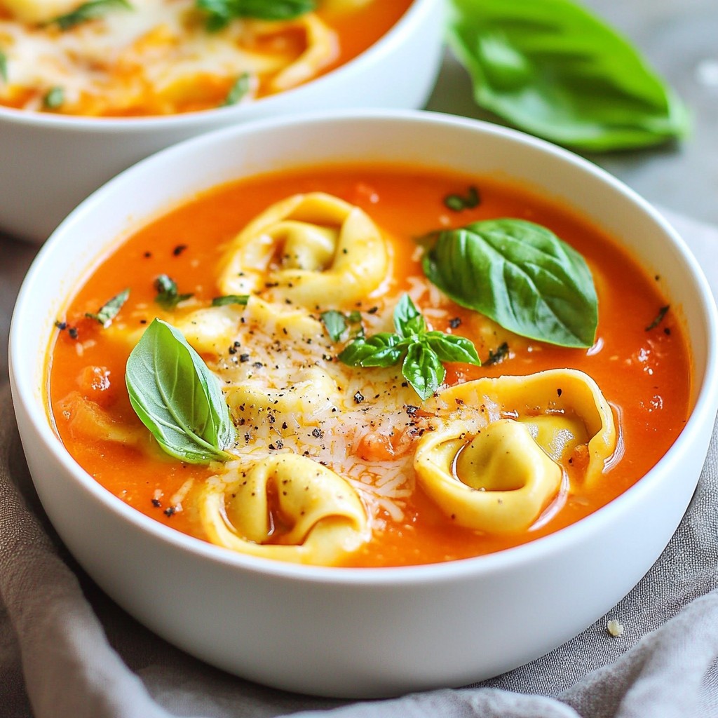 Creamy Tomato Basil Tortellini Soup Simple Recipe