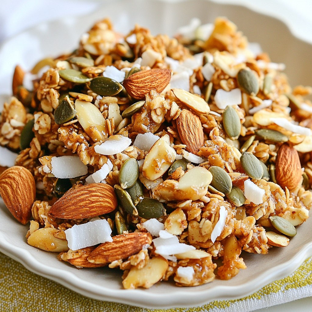 Crunchy High-Protein Roasted Almond and Coconut Clusters