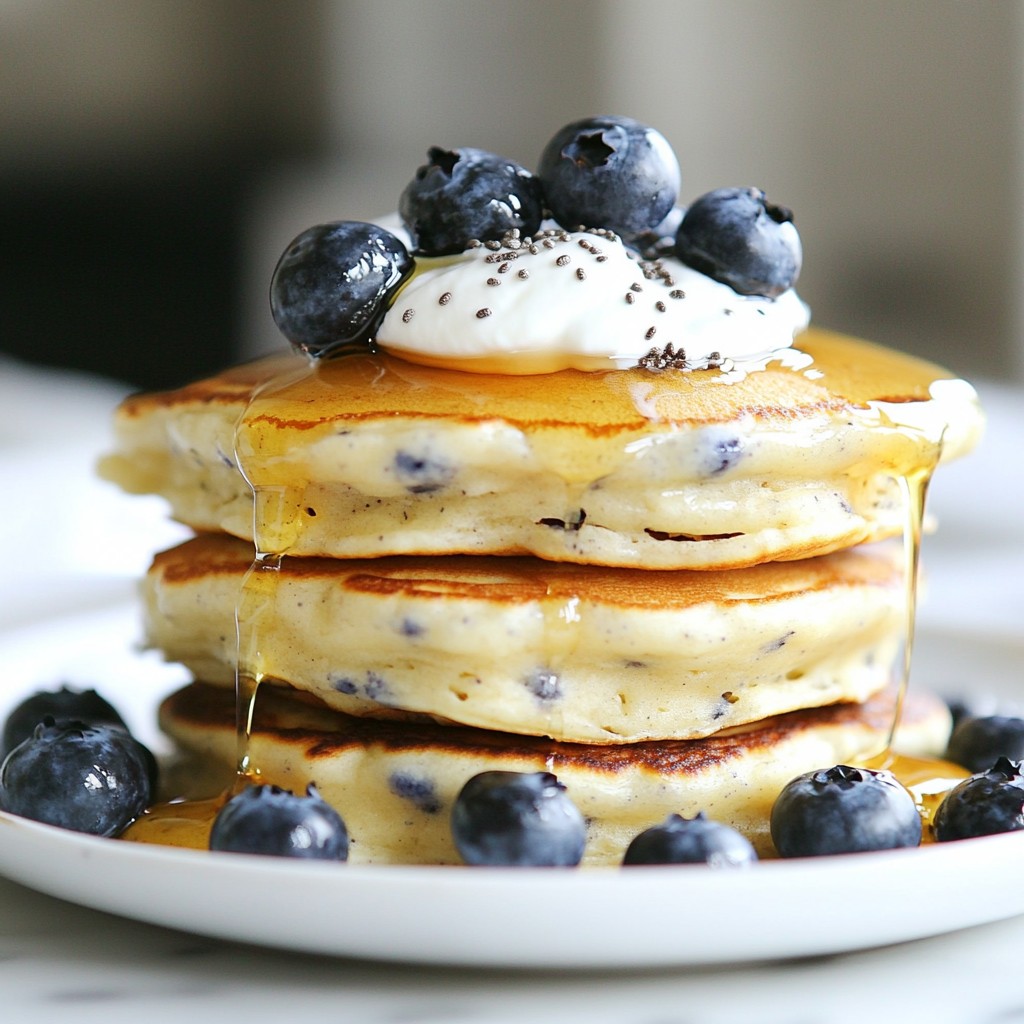 Fluffy High-Protein Blueberry Greek Yogurt Pancakes