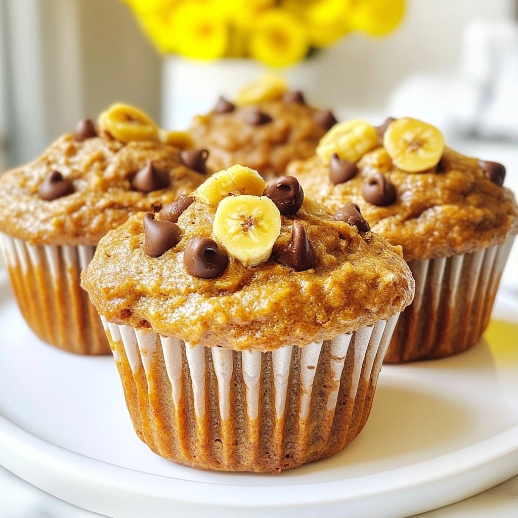 Fluffy High-Protein Peanut Butter Banana Muffins Recipe