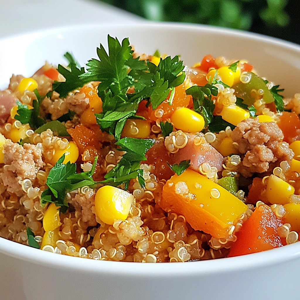 Easy High-Protein Quinoa and Turkey Ham Bowls Recipe