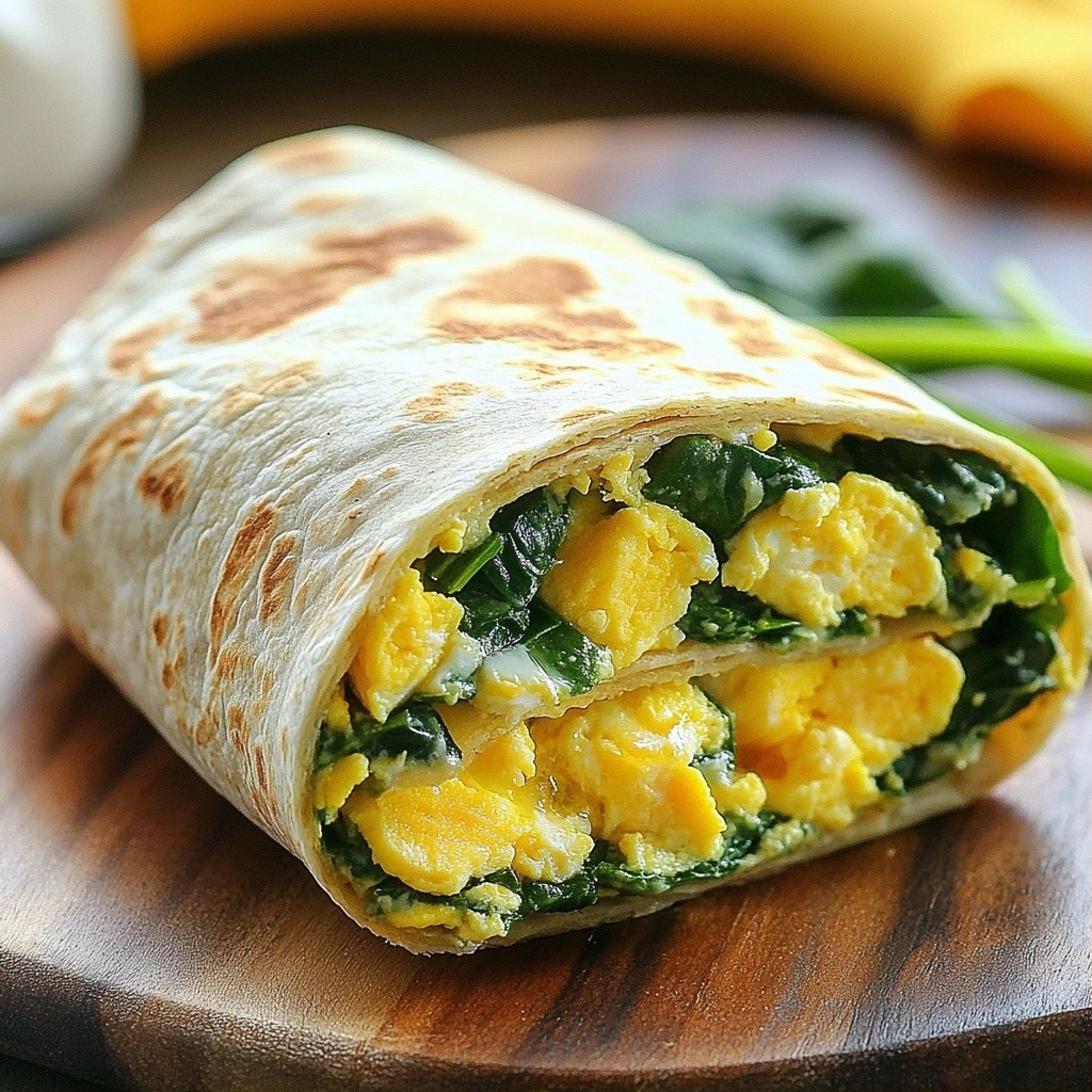 Cheesy High-Protein Egg and Spinach Breakfast Wrap