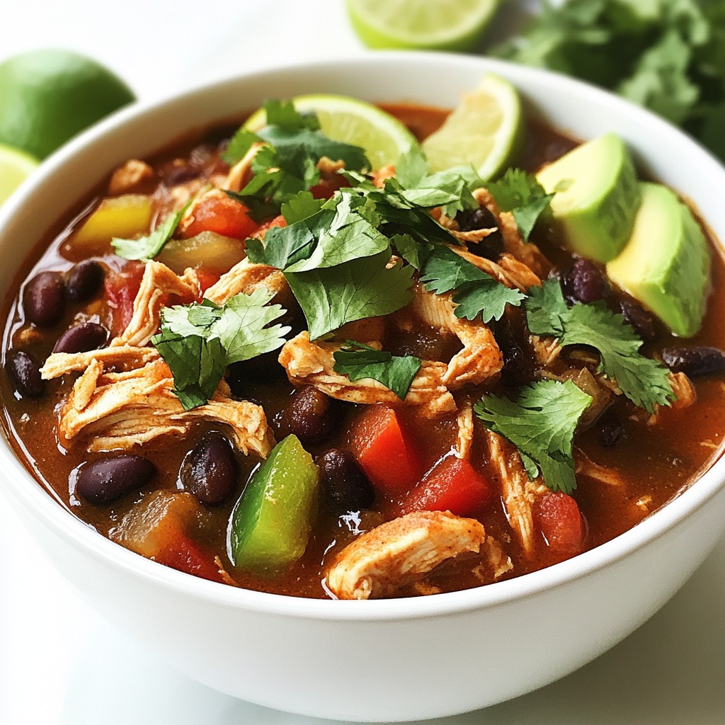 Slow Cooker High-Protein Chicken and Black Bean Chili Delight
