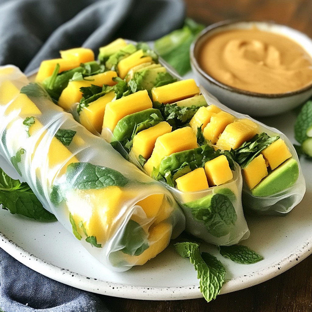 Mango Avocado Summer Rolls Fresh and Flavorful Snack