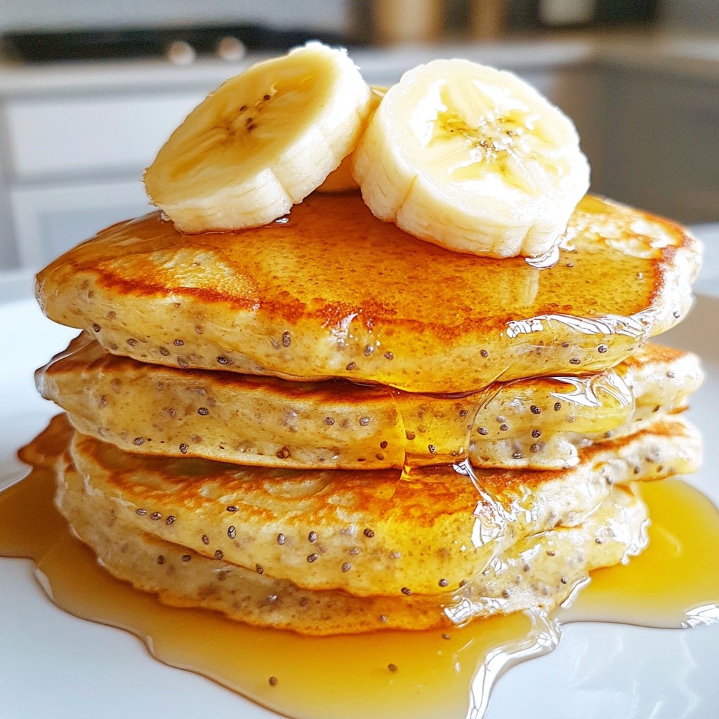 Fluffy High-Protein Banana Chia Seed Pancakes Recipe