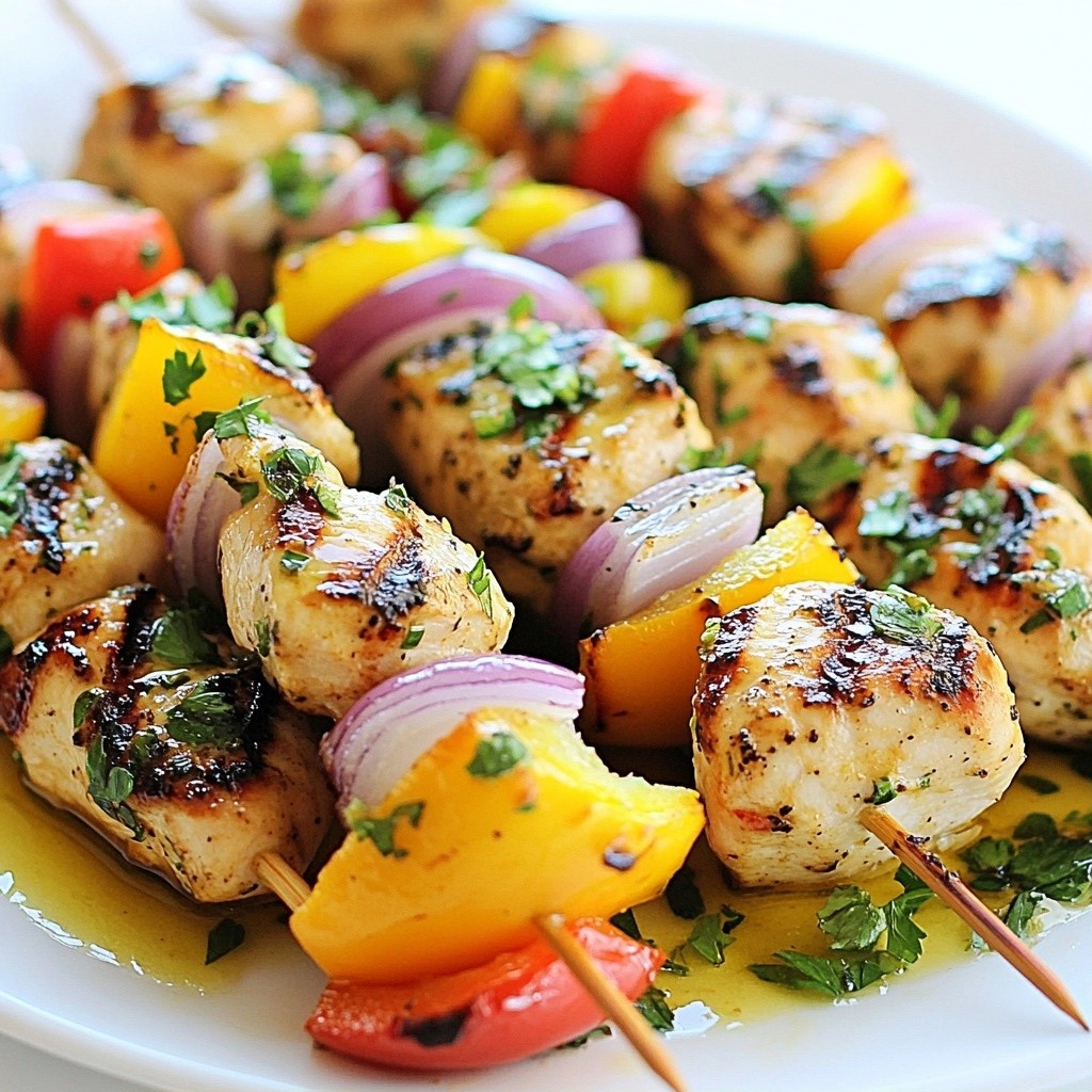 Flavorful High-Protein Lemon Herb Chicken Kabobs Recipe