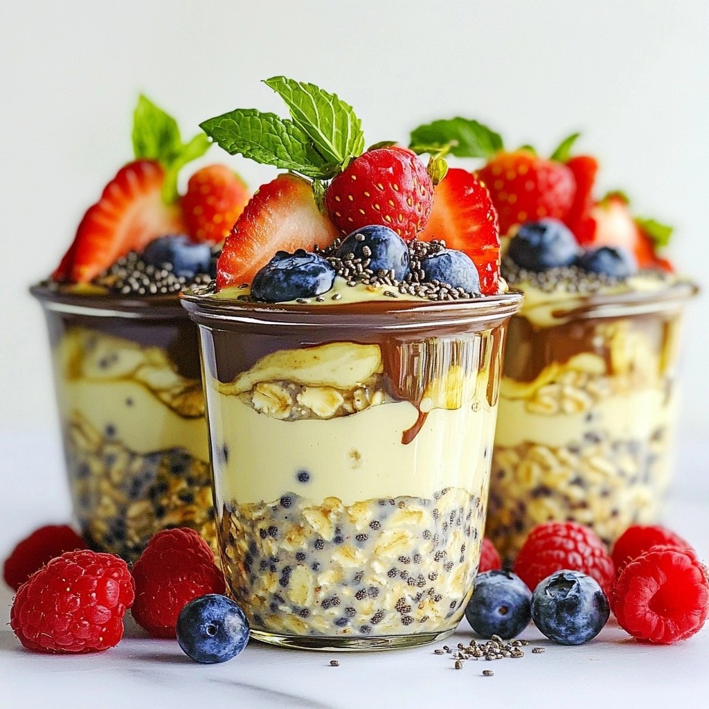 Satisfying High-Protein Chocolate Berry Overnight Oats