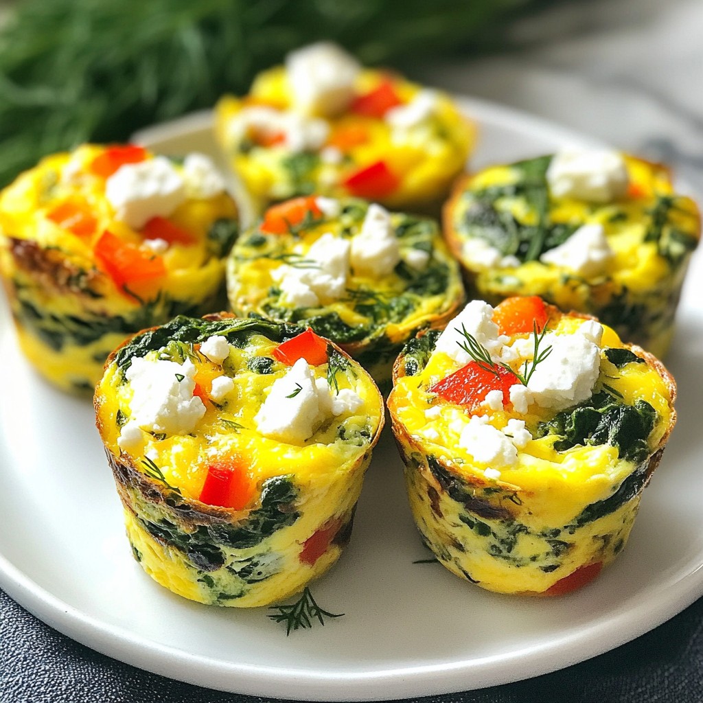 Fluffy High-Protein Spinach and Feta Egg Muffins
