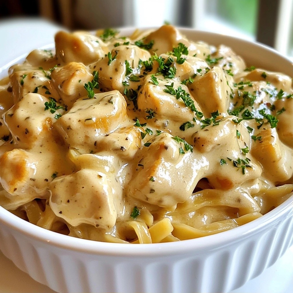 Creamy High-Protein Garlic Herb Chicken Stroganoff Recipe