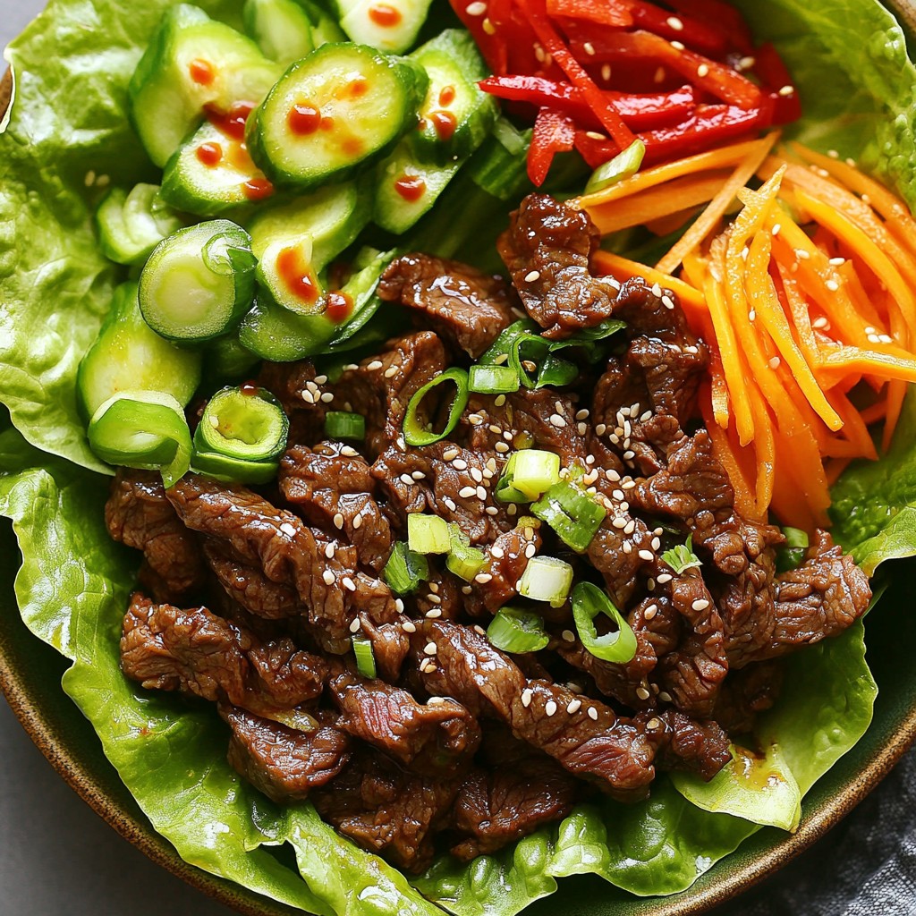 Korean BBQ Beef Bulgogi Lettuce Wraps Delight