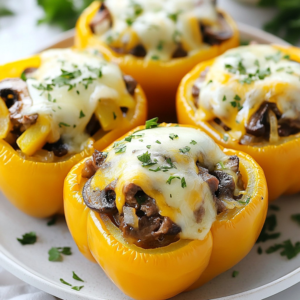 Philly Cheesesteak Stuffed Peppers Flavorful Delight
