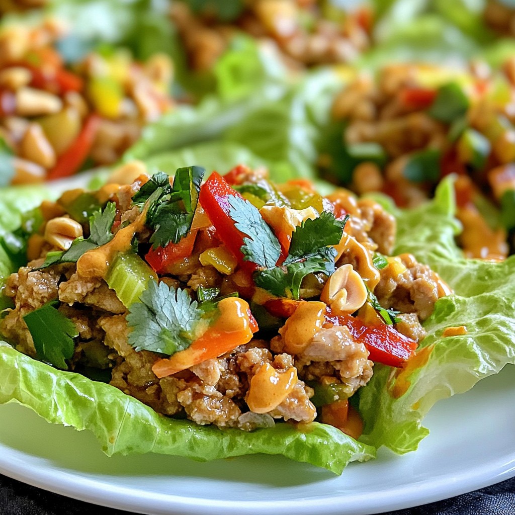 Thai Peanut Chicken Lettuce Wraps Quick and Tasty Meal