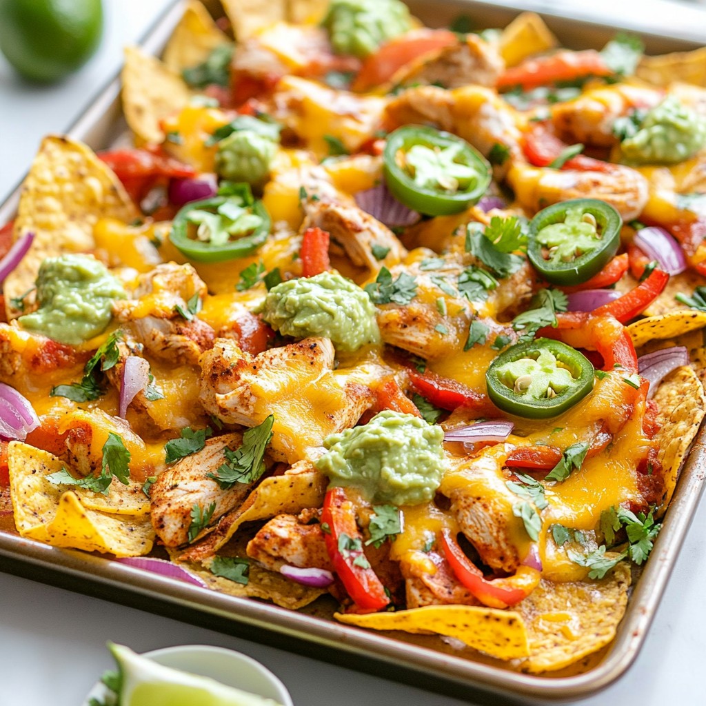Savory Sheet-Pan Chicken Fajita Nachos Delight