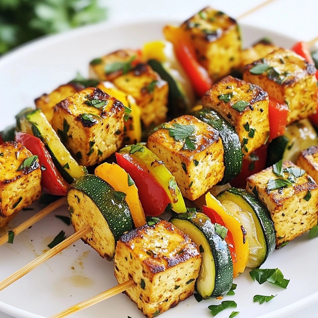 Zesty High-Protein Lemon Herb Tofu Skewers Recipe