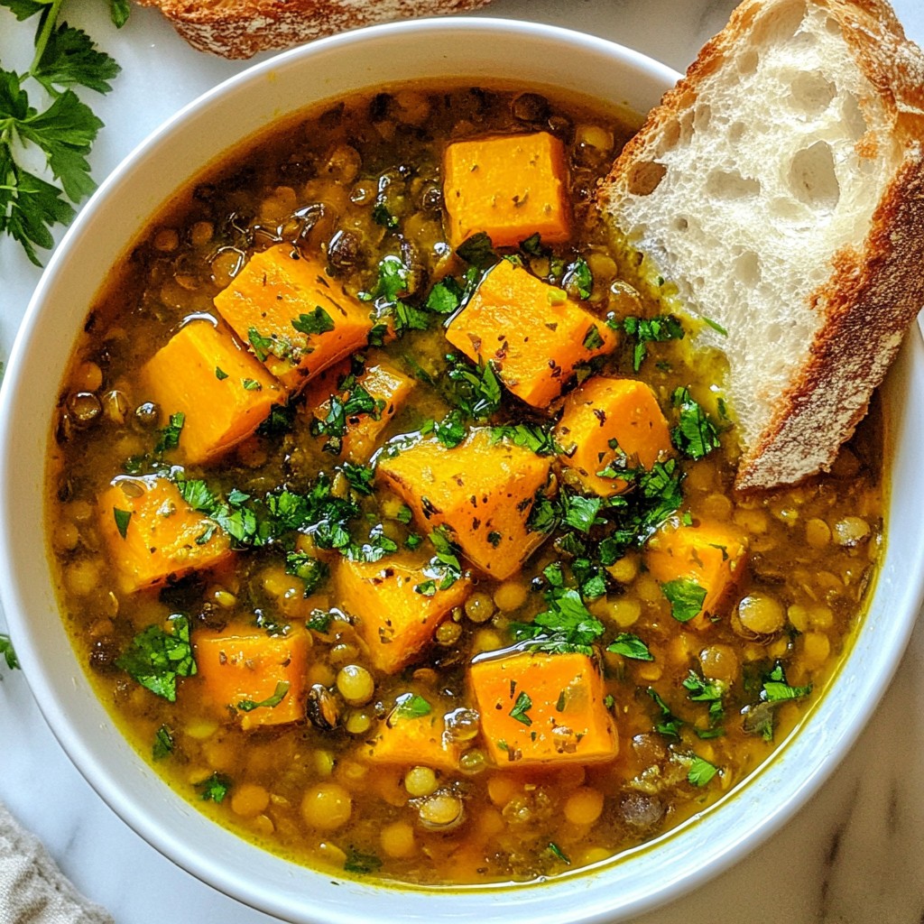 Hearty High-Protein Lentil and Sweet Potato Stew Recipe