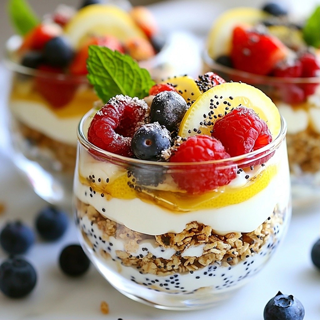 Zesty High-Protein Lemon Poppy Seed Yogurt Parfait