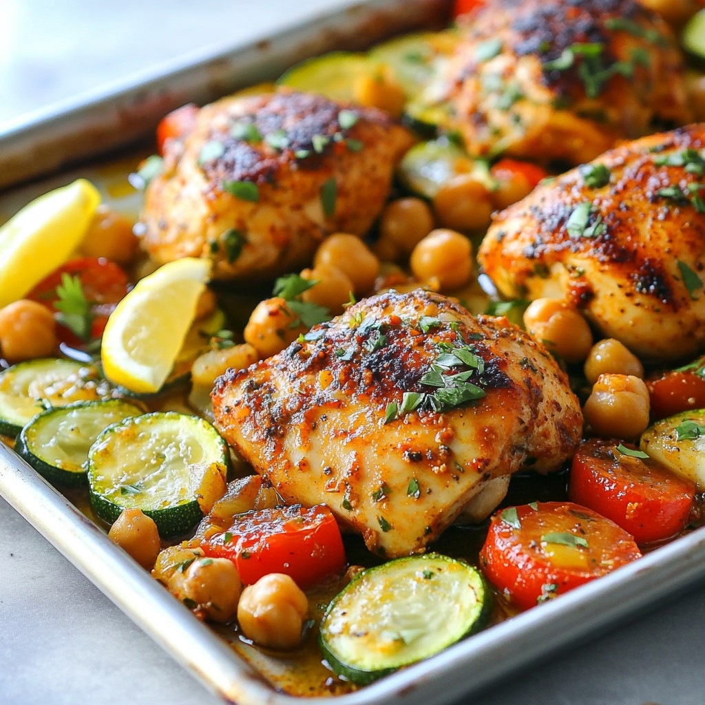 Easy High-Protein Moroccan Chicken Sheet Pan Dinner Delight