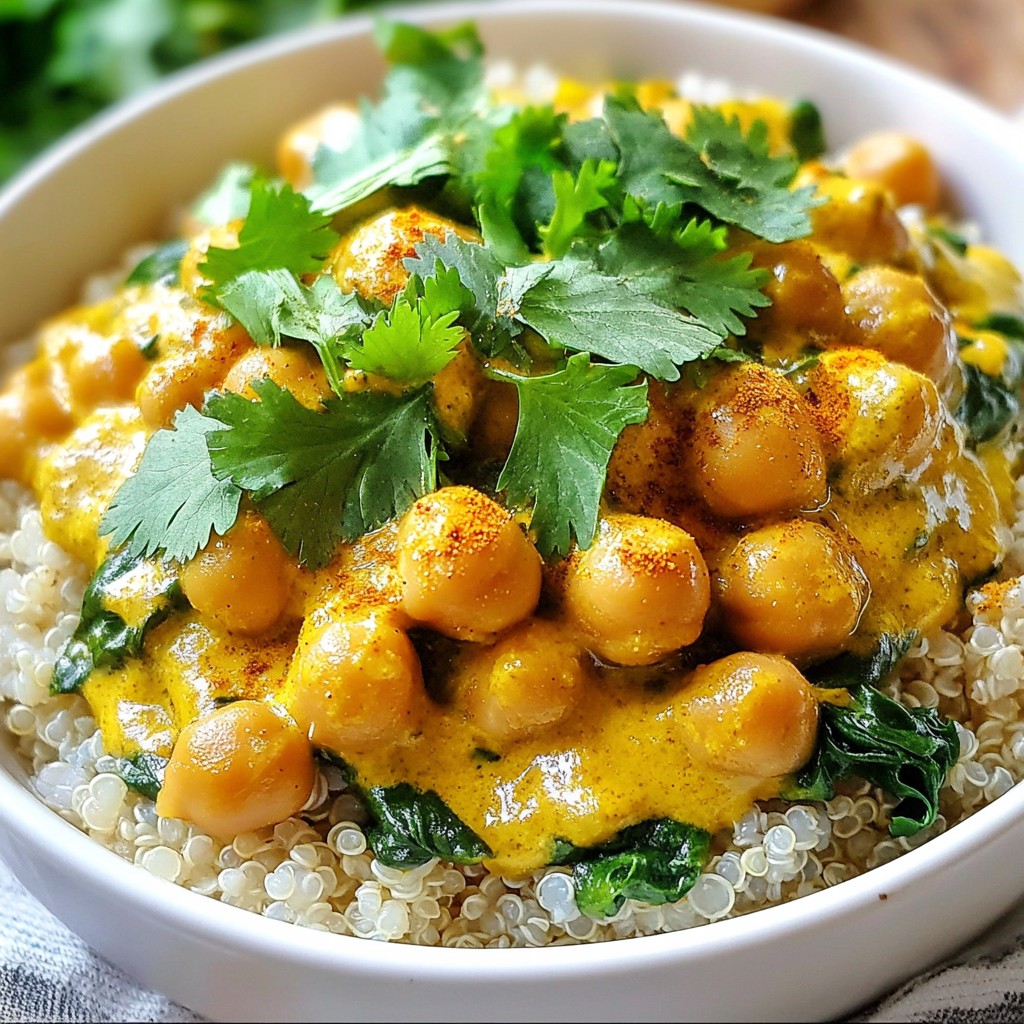 Spicy High-Protein Chickpea and Spinach Curry Dish