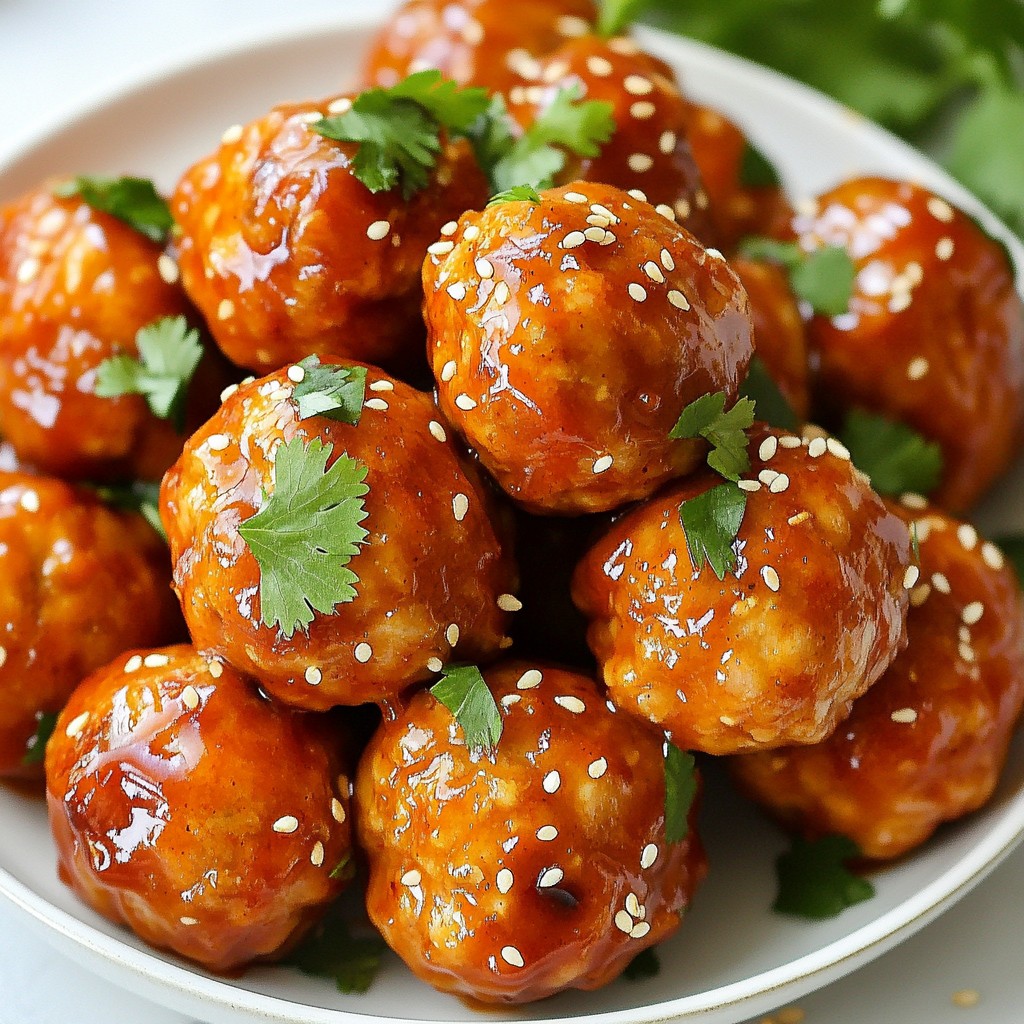 Sweet Chili Sticky Chicken Meatballs Simple Recipe