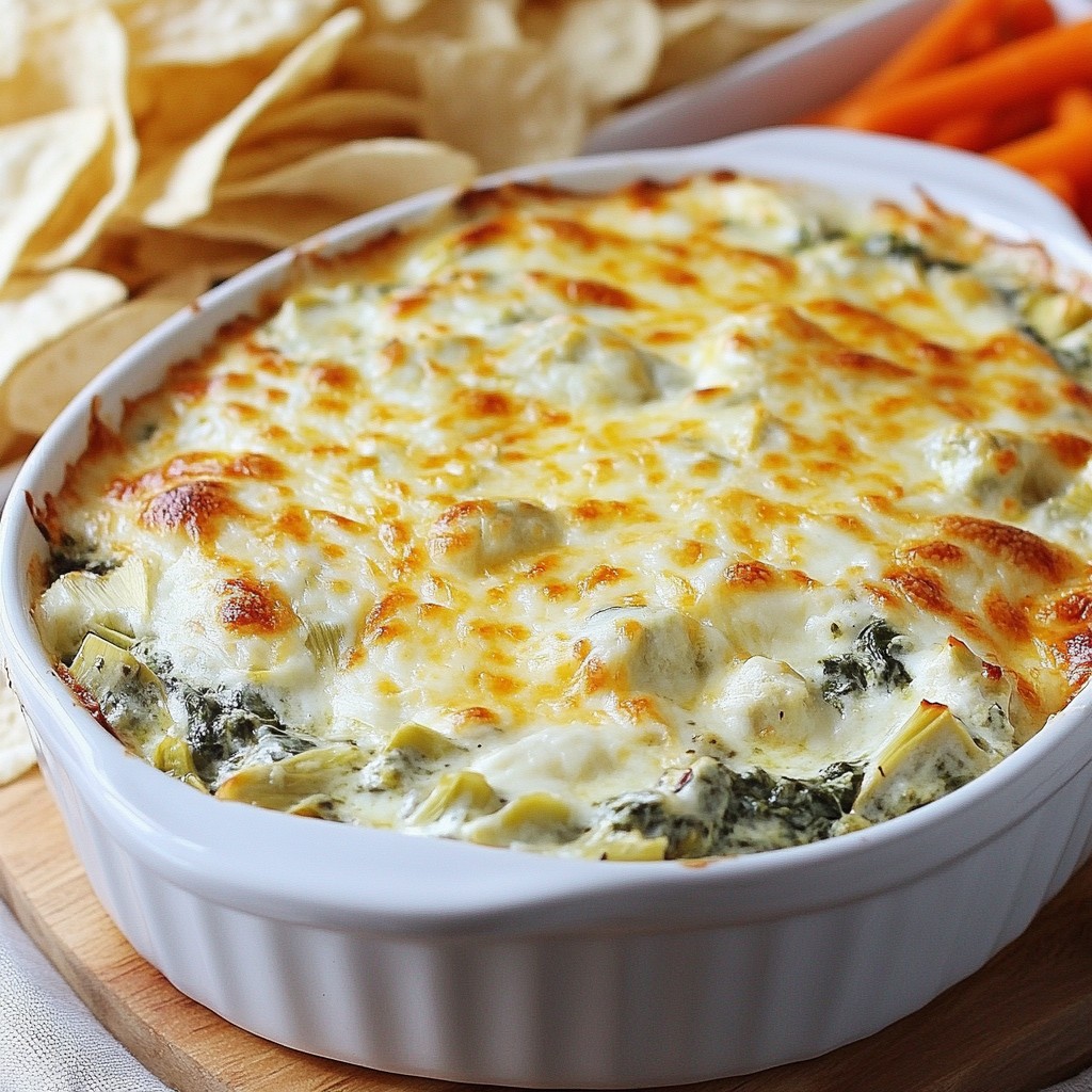 Cheesy Spinach Artichoke Dip Creamy and Delicious Recipe