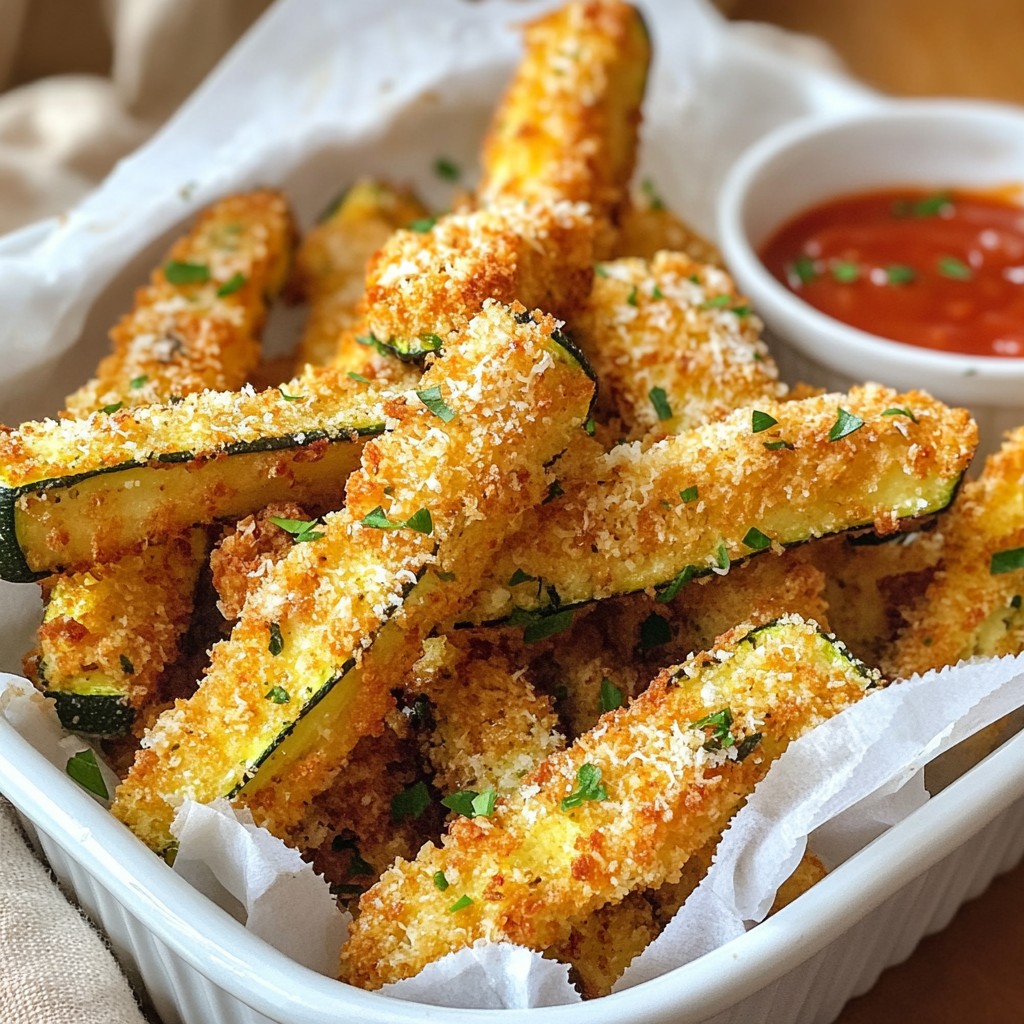 Air Fryer Parmesan Zucchini Fries Crispy and Tasty