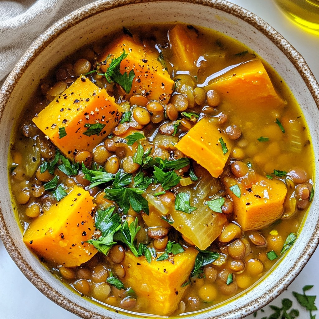 Hearty High-Protein Lentil and Sweet Potato Stew Recipe
