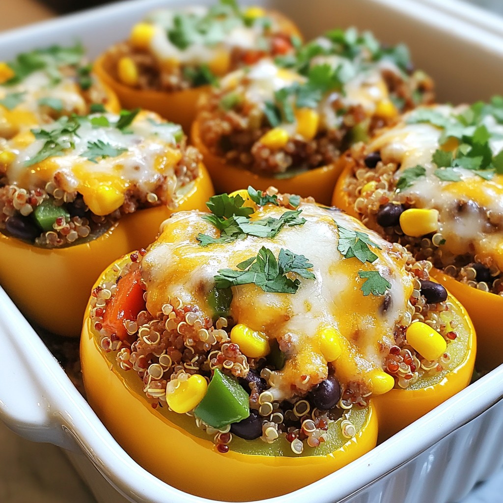 Easy High-Protein Beef and Quinoa Stuffed Peppers