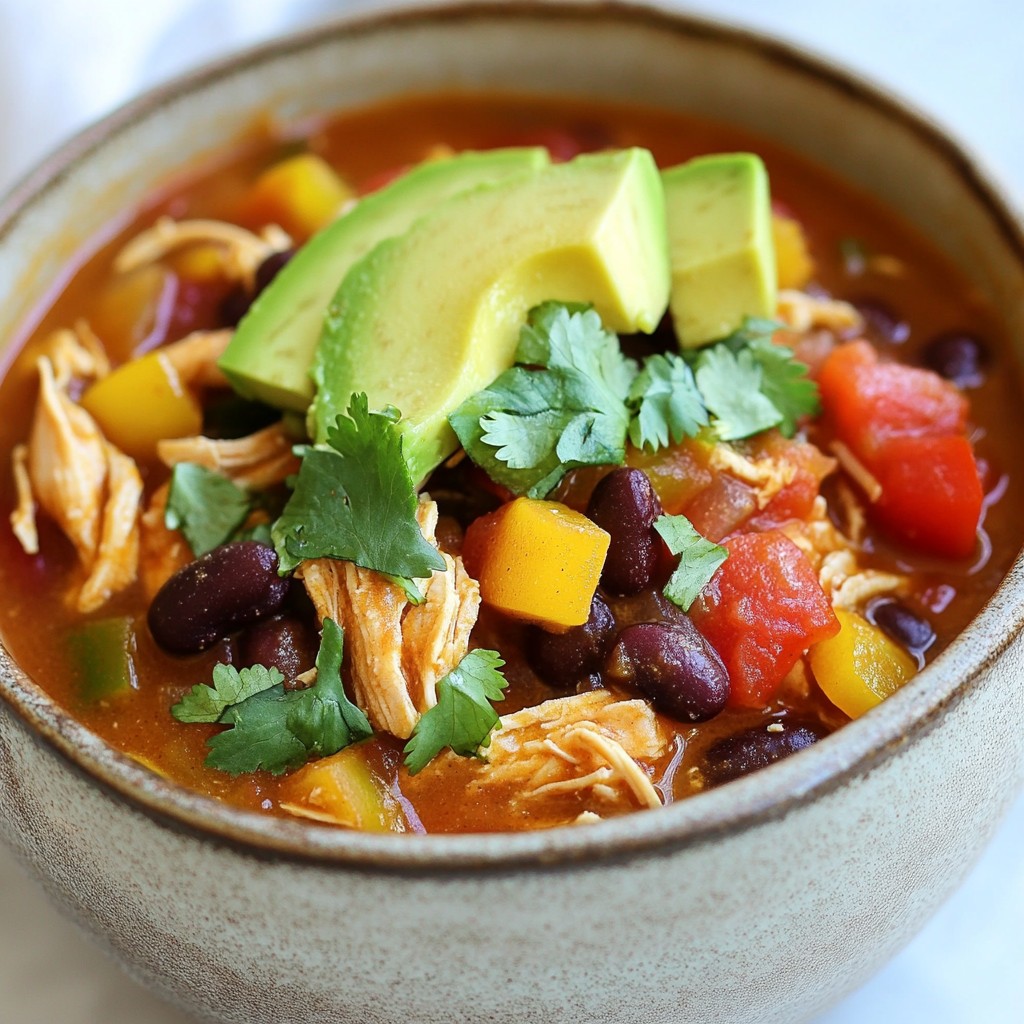 Slow Cooker High-Protein Chicken and Black Bean Chili Recipe
