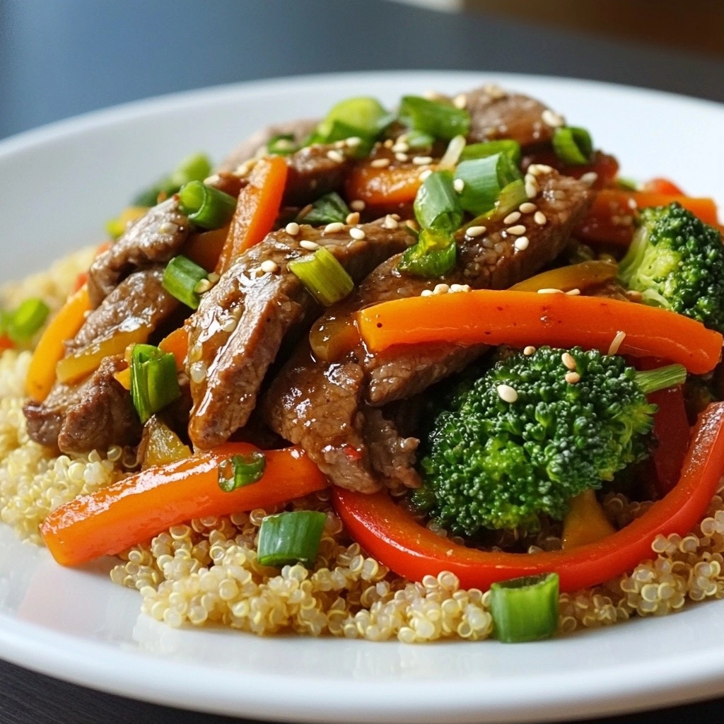 Satisfying High-Protein Beef and Quinoa Stir-Fry Meal