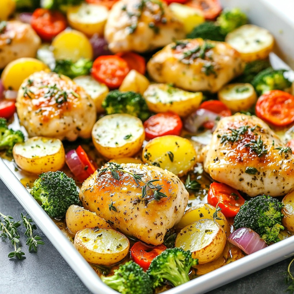 Sheet Pan Lemon Herb Chicken & Veggies Delight
