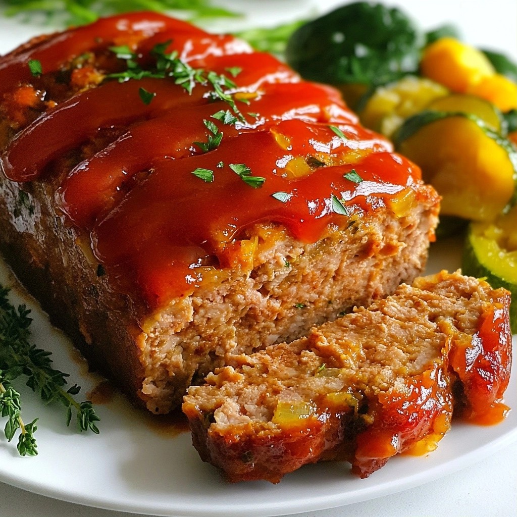 Tender High-Protein Herb and Garlic Turkey Meatloaf