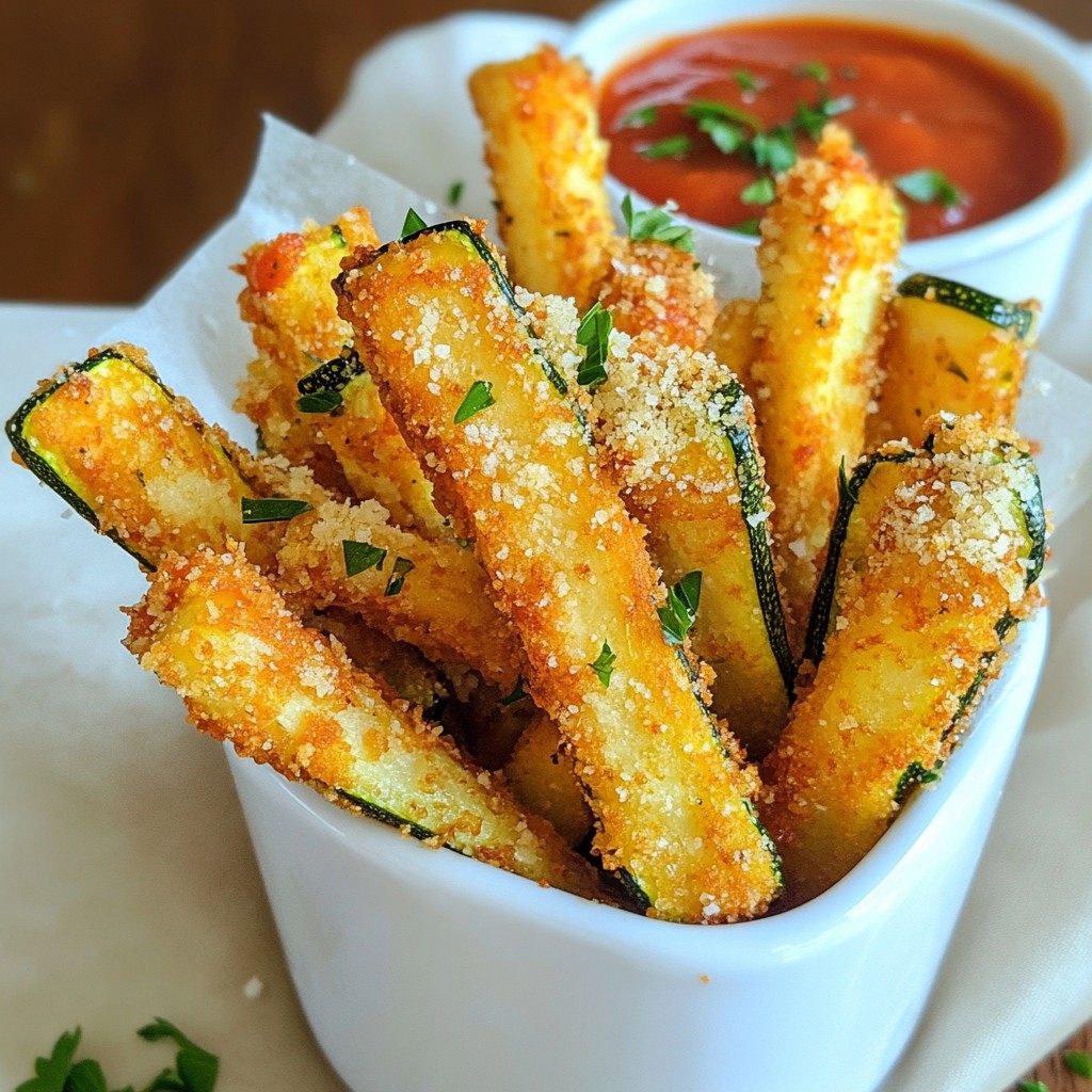 Air Fryer Parmesan Zucchini Fries Crunchy and Tasty