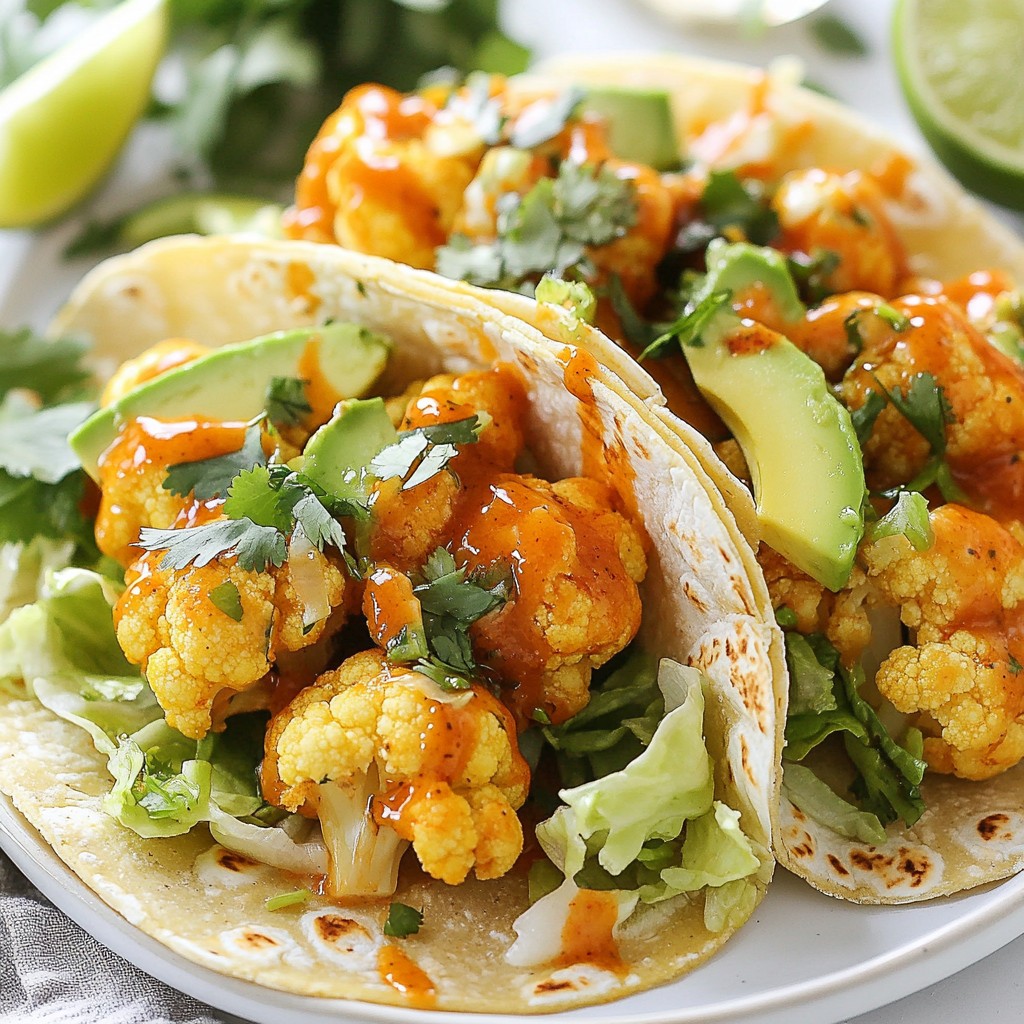 Buffalo Cauliflower Tacos Packed with Flavorful Crunch