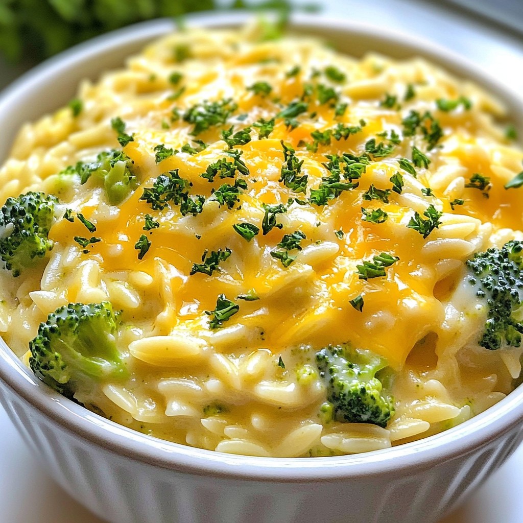 Creamy Broccoli Cheddar Orzo Nourishing and Tasty Meal