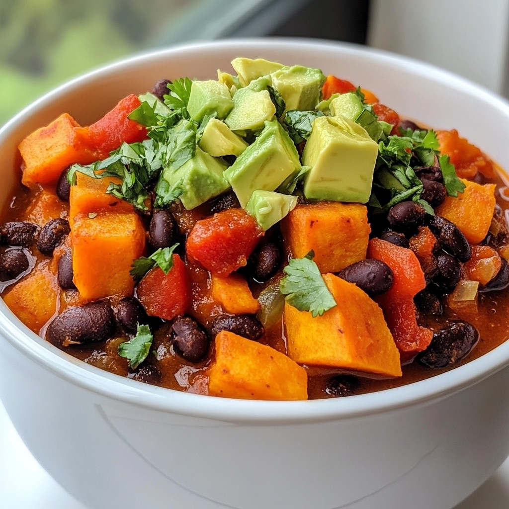 Savory Sweet Potato Black Bean Chili Easy Recipe