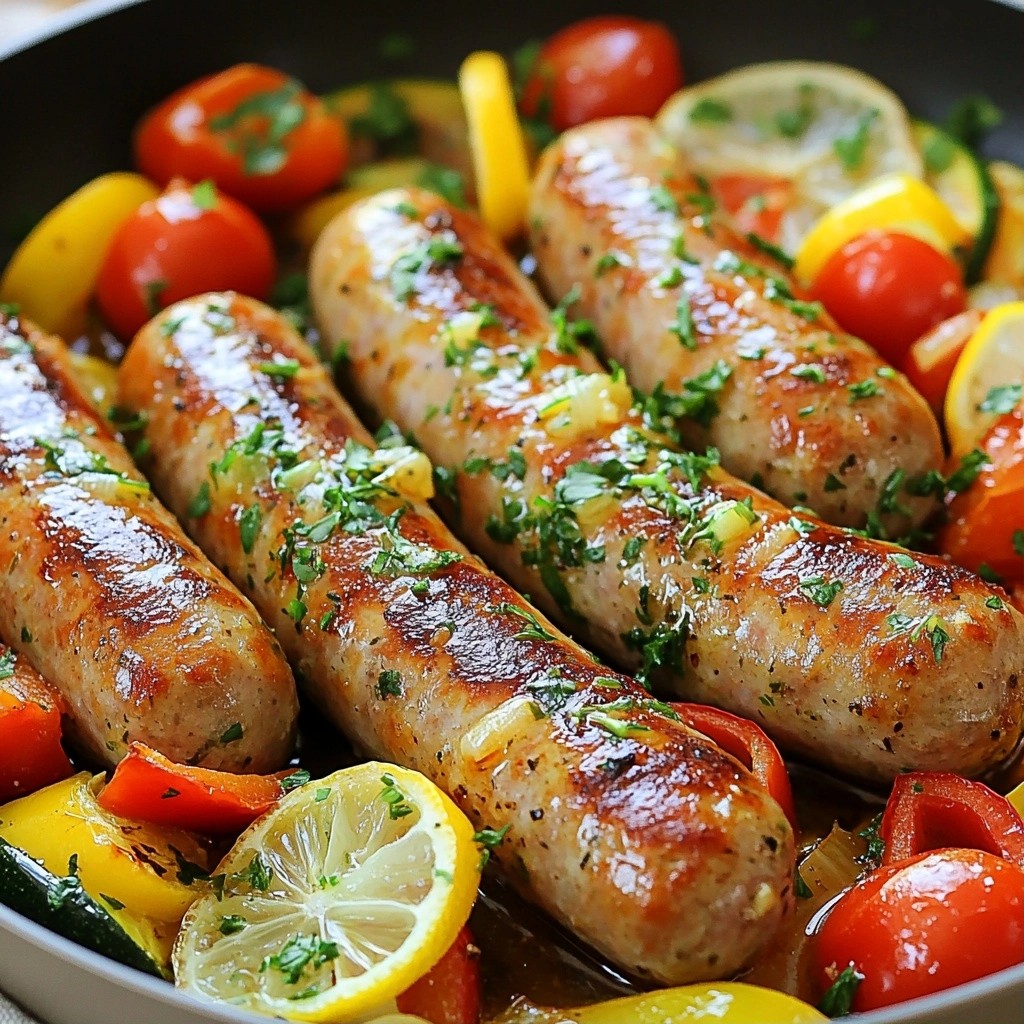 One-Pan Lemon Herb Turkey Sausages Tasty Dinner