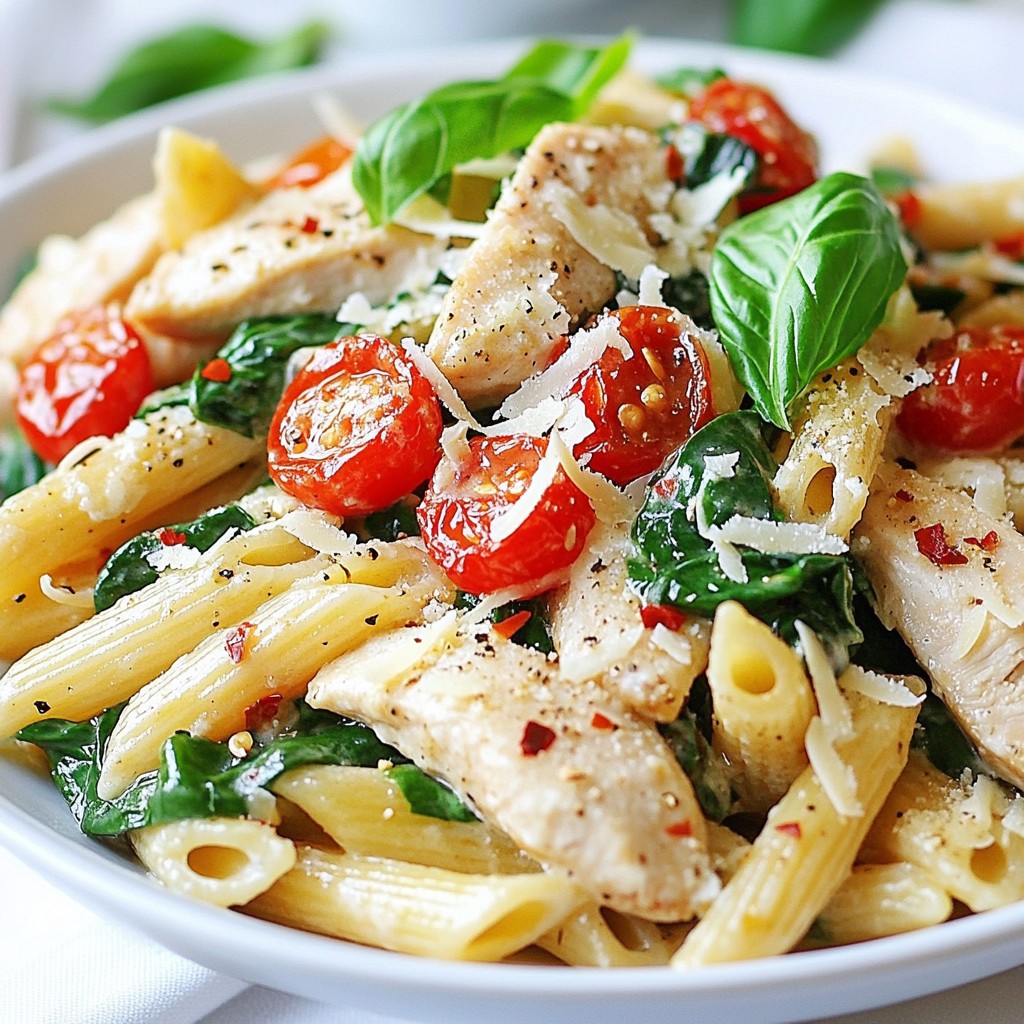 Simple High-Protein Chicken and Spinach Pasta Recipe