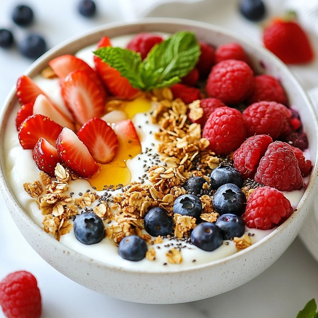 Fluffy High-Protein Mixed Berry Greek Yogurt Bowl Delight