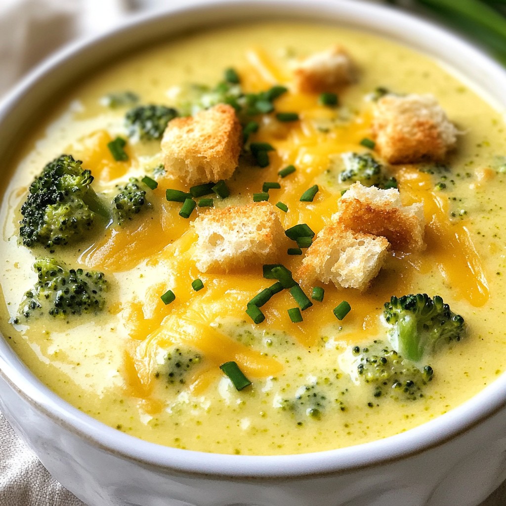 Creamy Broccoli Cheddar Soup Easy and Delicious Recipe