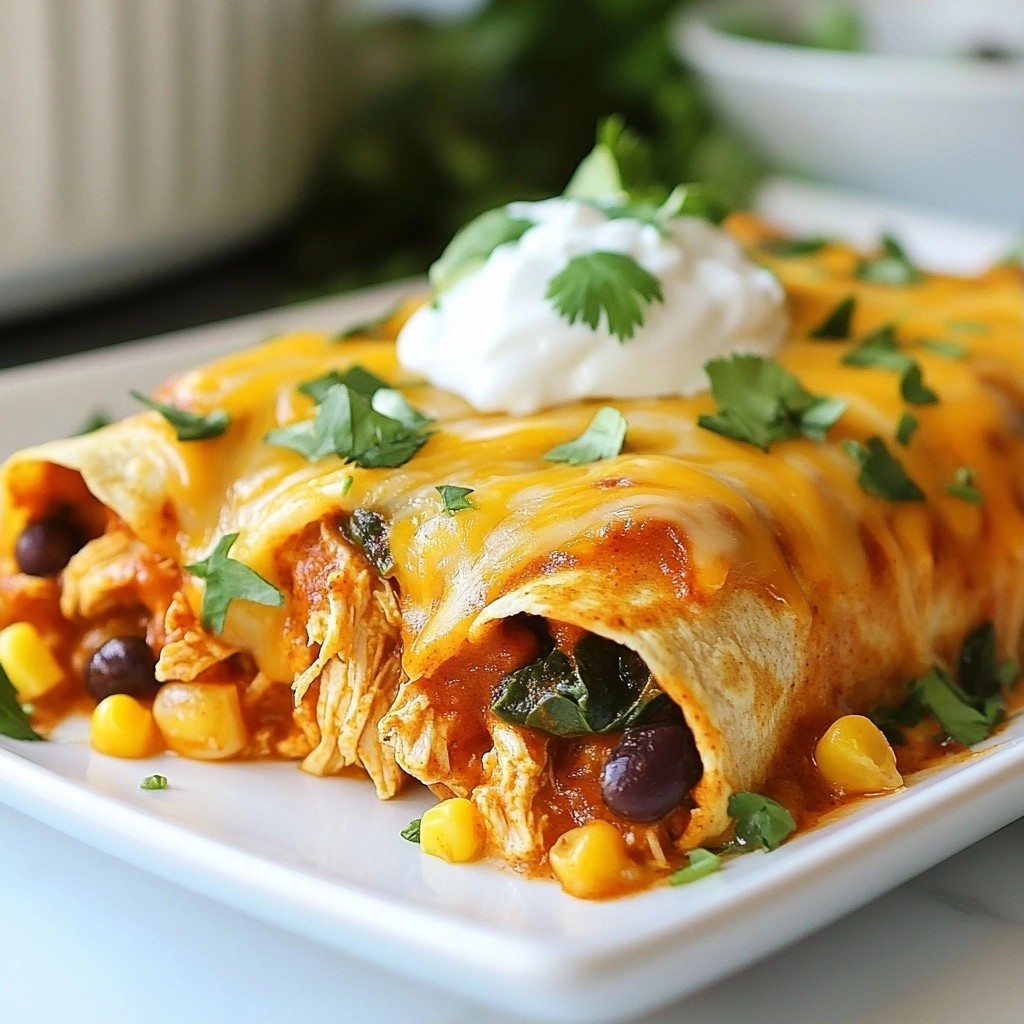 Easy High-Protein Chicken and Spinach Enchilada Bake