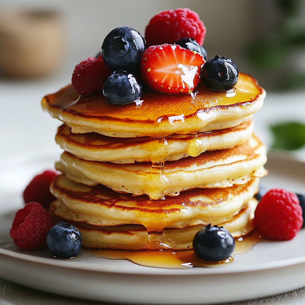 Fluffy High-Protein Ricotta Pancakes with Berries Treat