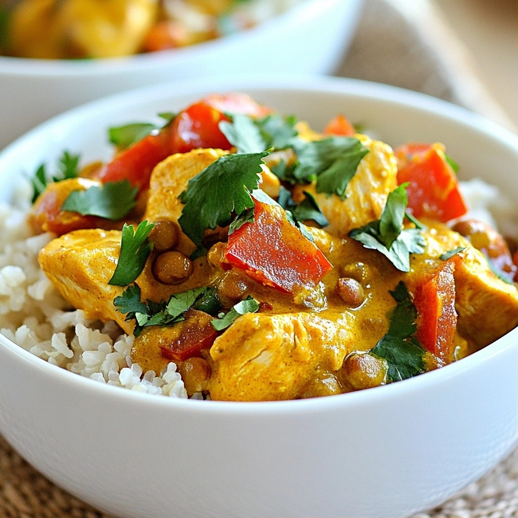 Easy High-Protein Chicken and Lentil Curry Bowls Delight