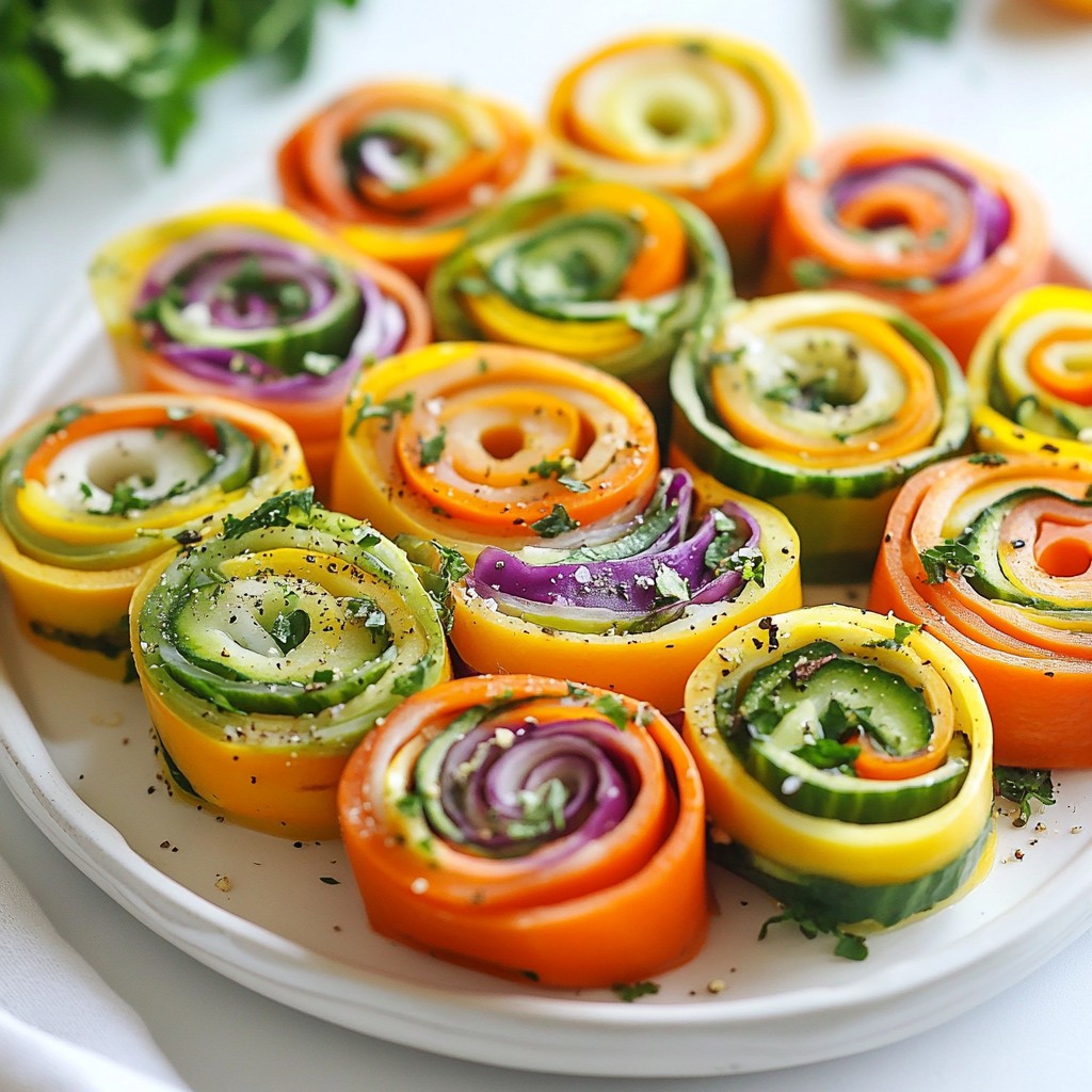 Rainbow Veggie Pinwheels Colorful and Healthy Snack