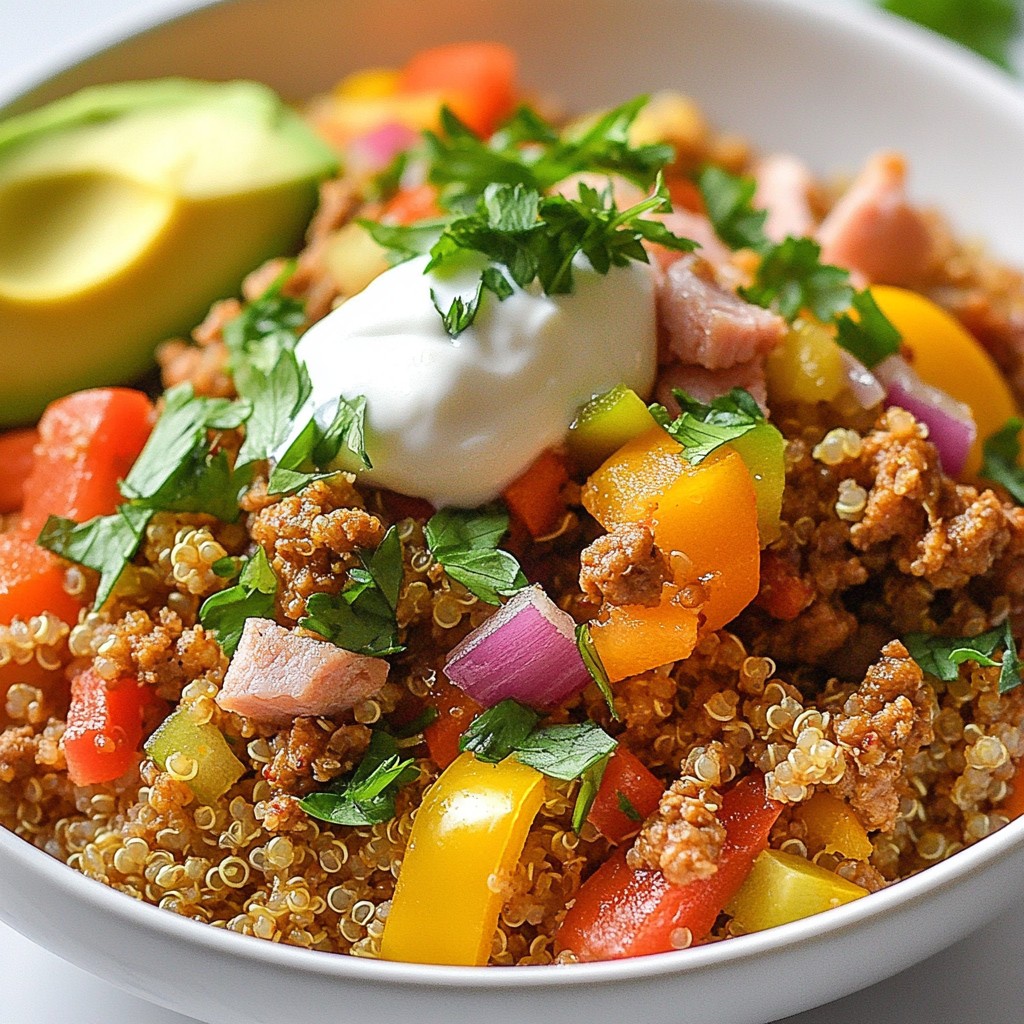 Easy High-Protein Quinoa and Turkey Ham Bowls Recipe