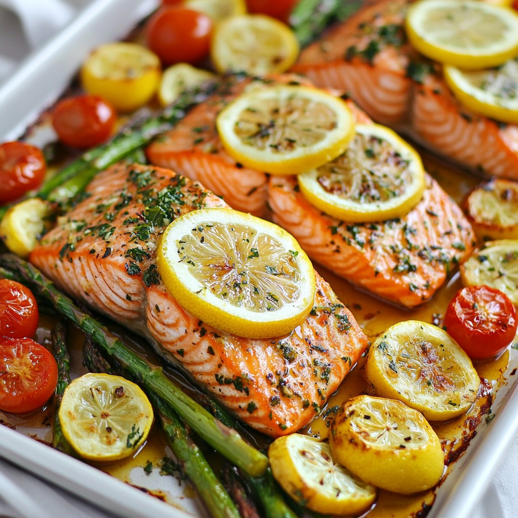 Sheet Pan Lemon Herb Salmon Quick and Healthy Meal