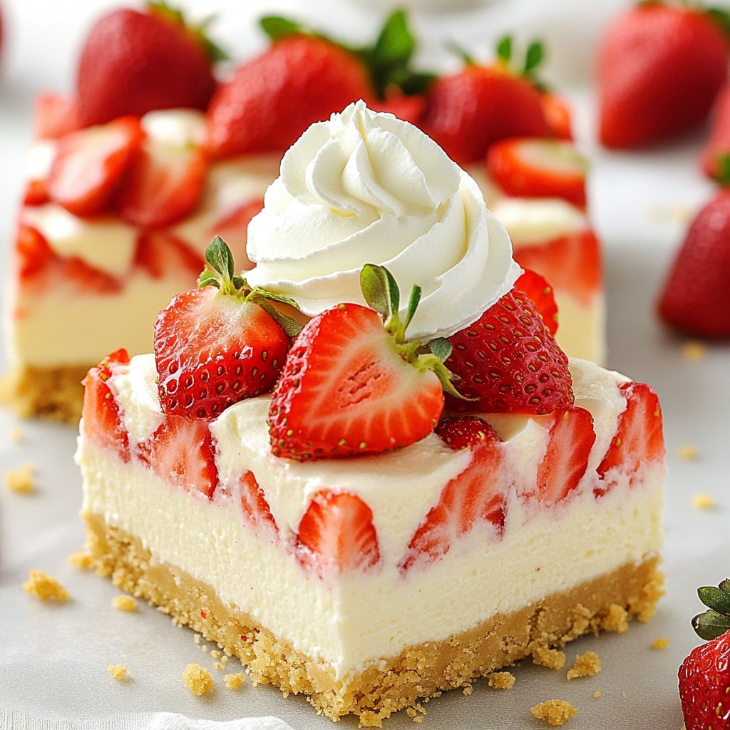 Strawberry Shortcake Cheesecake Bars Easy and Delicious