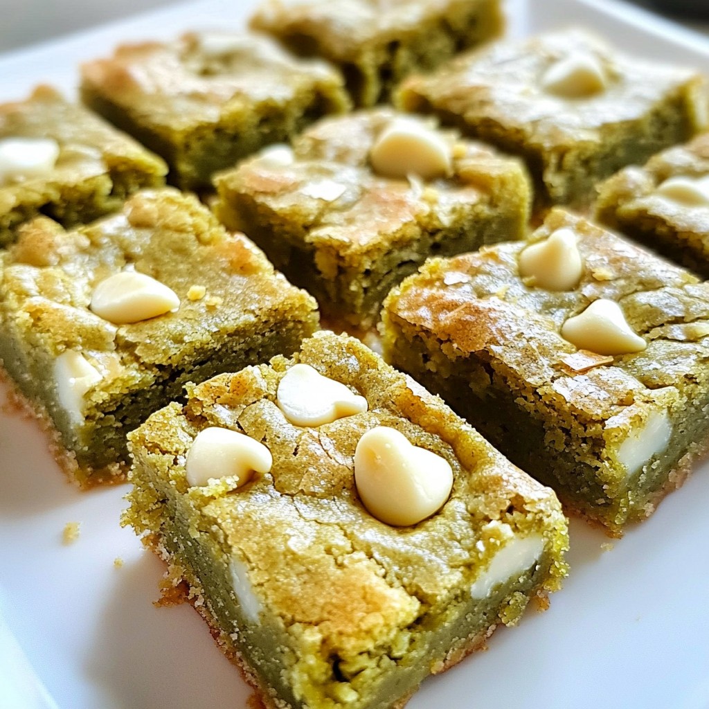 Matcha White Chocolate Blondies Delightful Treat Recipe